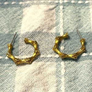 Gold toned half hooped earrings